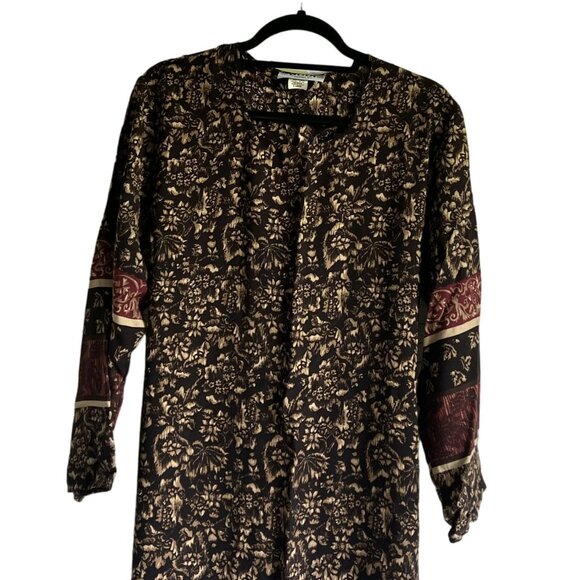 Dodi Fashion Inc. X Large Long Sleeve Rayon Dress Floral Lightweight Multicolor - Picture 2 of 7